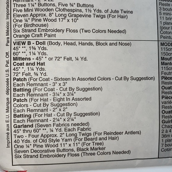 McCall’s Crafts 8948 Plum Creek Collectibles Greeters Patterns to Make 33” Dolls - Picture 5 of 9